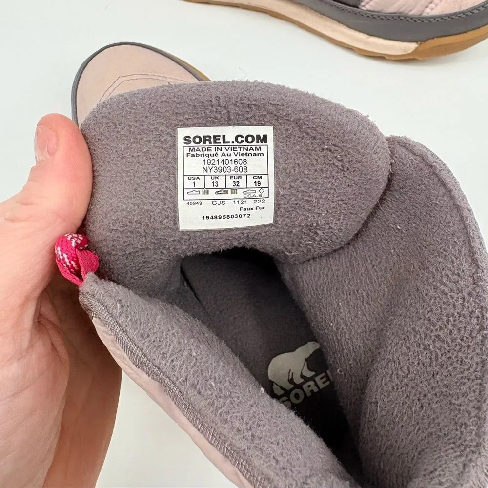 Sorel Kids' Pink and Dark Gray Boots